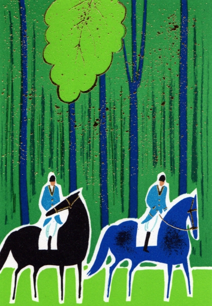 緑の中の乗馬Ⅰ／セルジュ・ラシス作