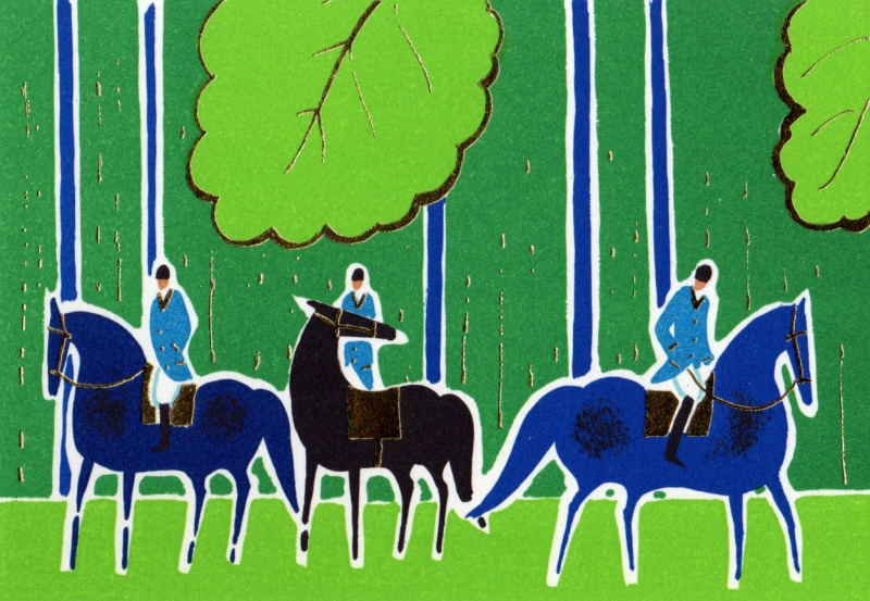 石版画 【 セルジュ・ラシス 】 馬モチーフ著名作家 / 乗馬 / 大判作品