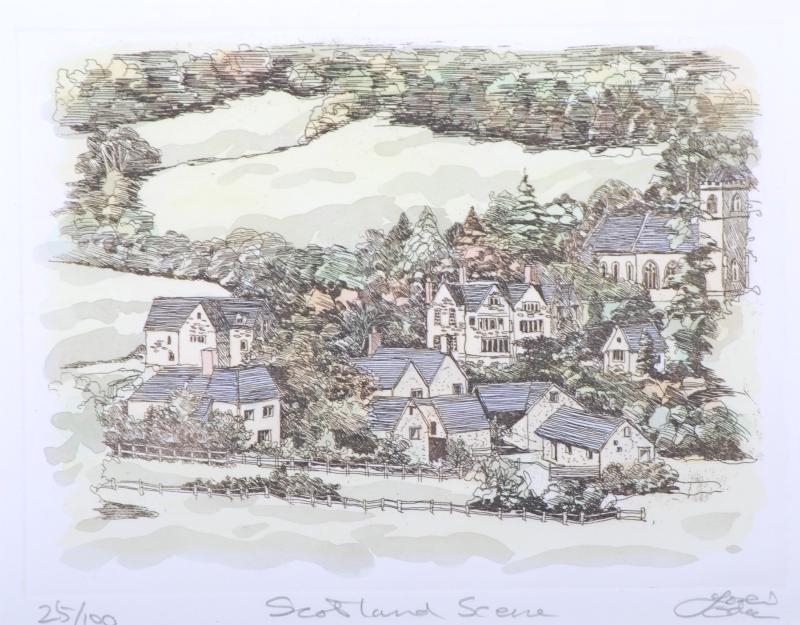 織田義郎 銅版画 『ウォーリック城』 織田義郎 銅版画 『ウォーリック