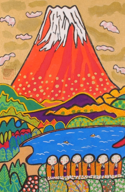 志摩欣哉「朱不ニと六地蔵」シルクスクリーン Amazon | 志摩欣哉 「朱