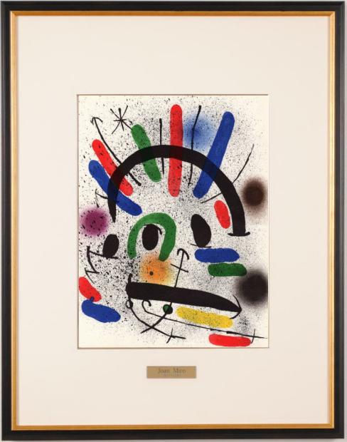 ◇ ジョアン ミロ ◇ 抽象画 油彩 正面サイン 裏サイン有 F6号 Joan Miro