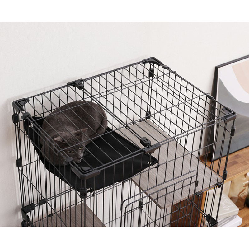 ミニキャットケージ ハンモック付き 69×54.5×115cm マットグレー