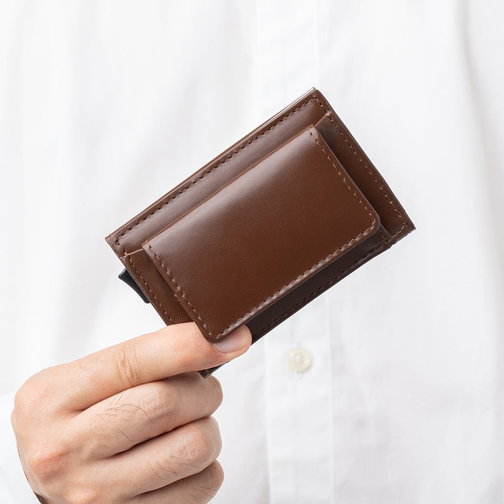 MURA ミニ財布 メンズ 三つ折り財布 RFID スキミング防止 スライダー