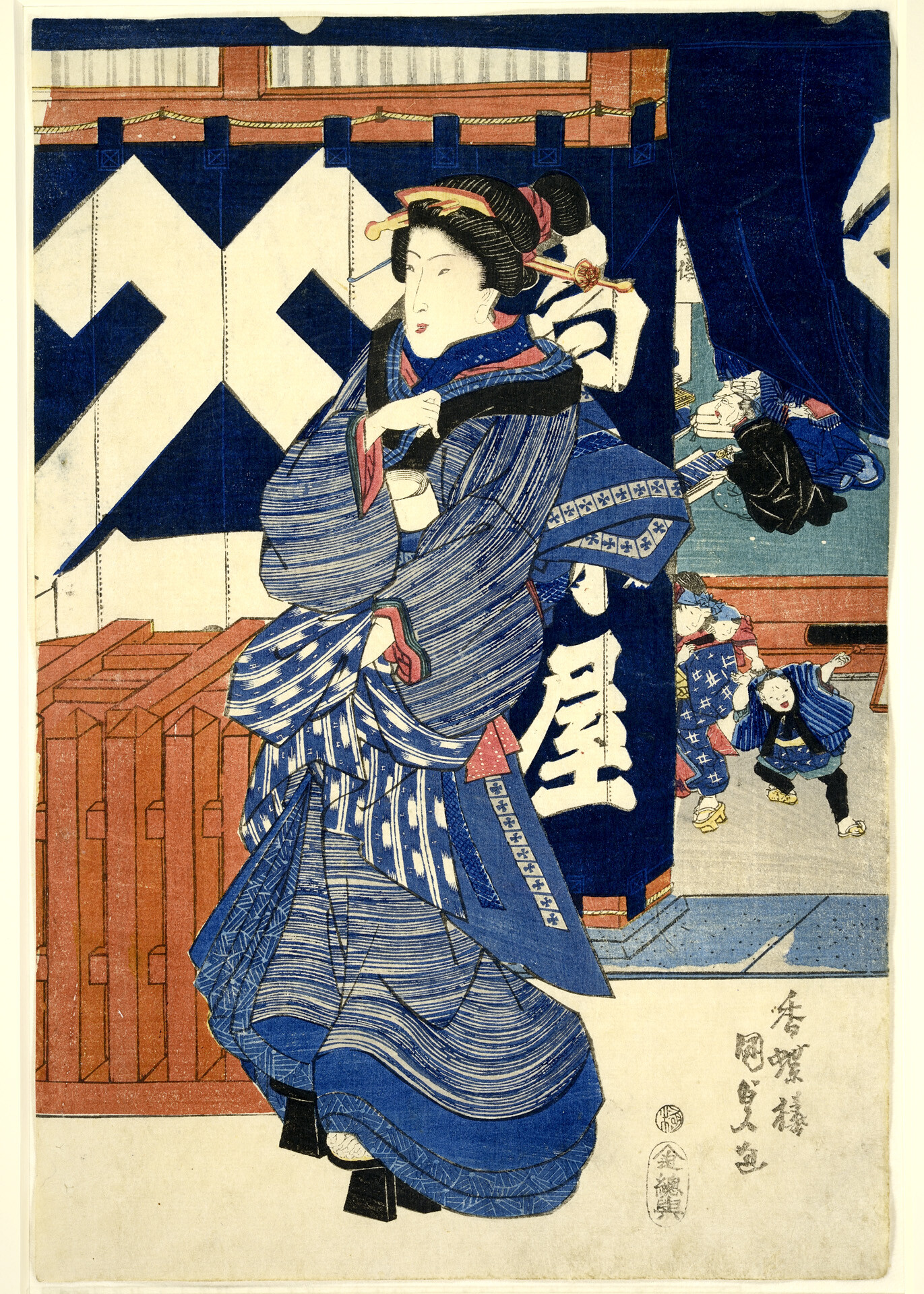 べらぼう 歌川国貞 大判錦絵 手摺木版 骨董 アンティーク 【公式通販】