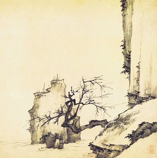 和紙 金箔 短冊 短冊帖 古筆手鑑 古裂装幀美術品 山水画 人物画 水墨画