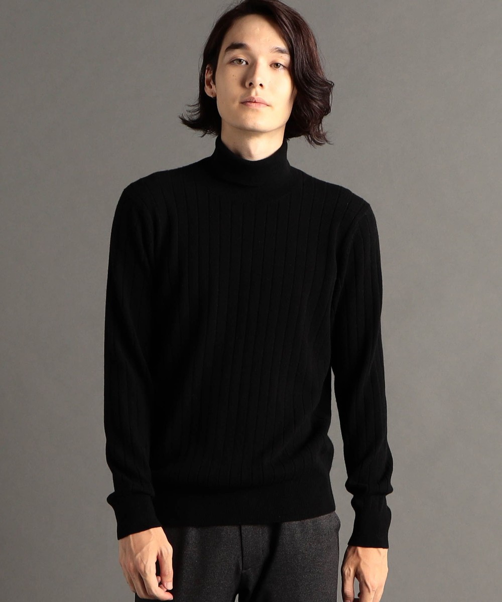 カシミヤ混 ワイドリブ タートルネックニット｜ニット｜ニコル公式通販