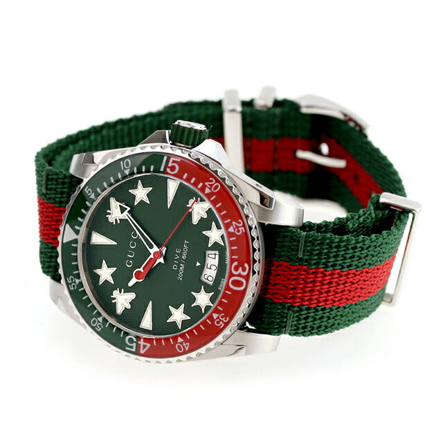 GUCCI オールドグッチ シェリーライン クォーツ時計 グリーン/レッド