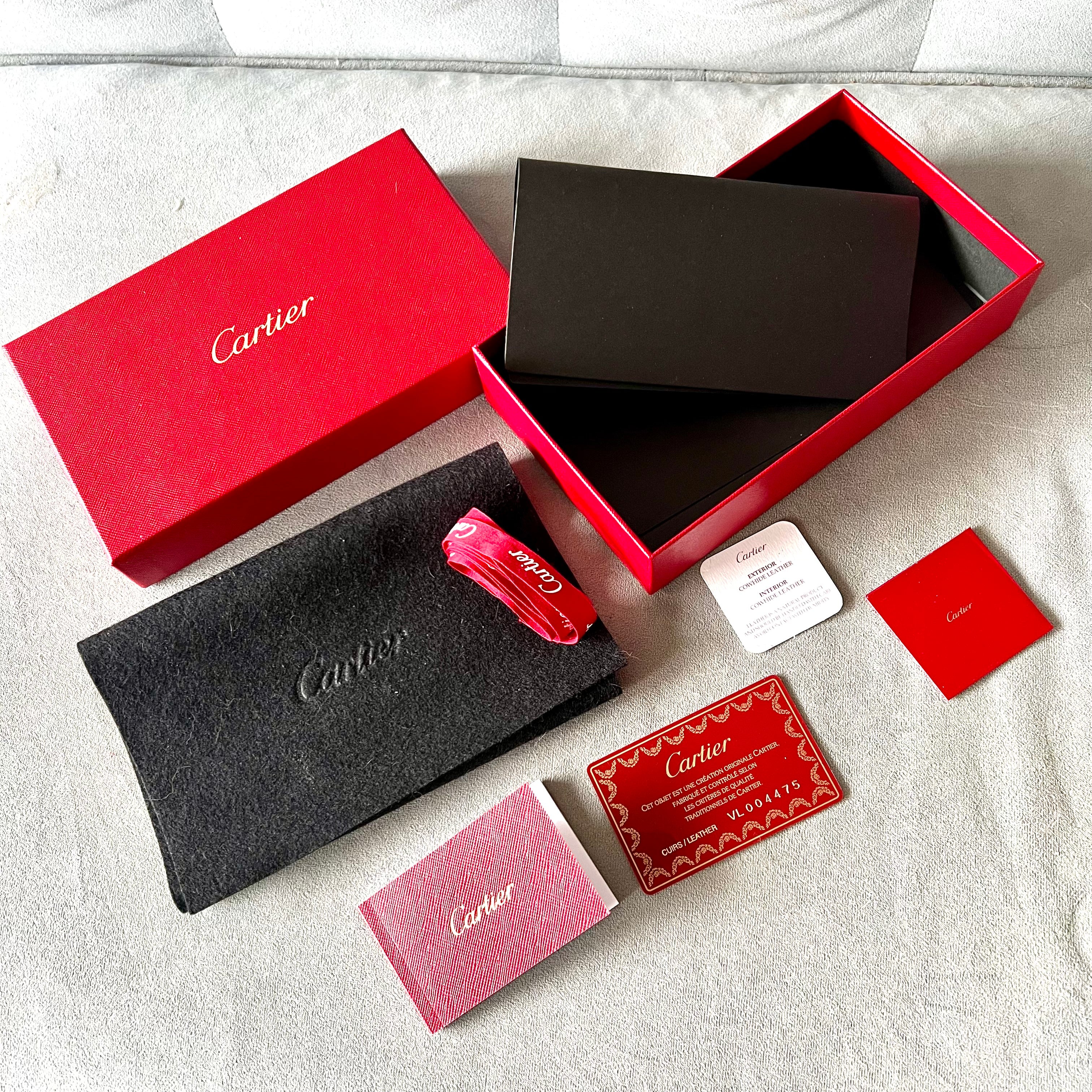 CARTIER Wallet Box + Pouch + Booklets + Filled Certificate +