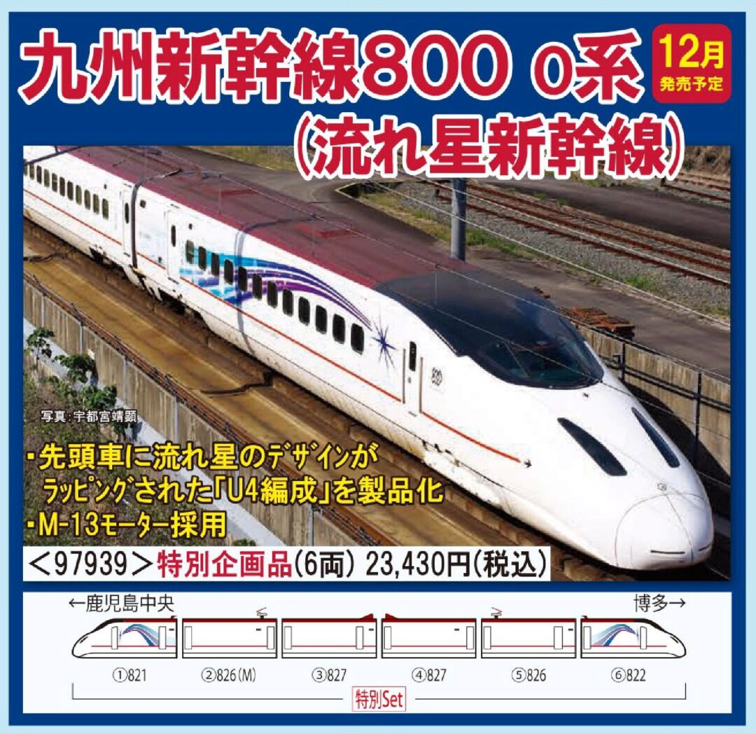 TOMIX 九州新幹線800-0系(流れ星新幹線)セット 特別企画品 品番:97939