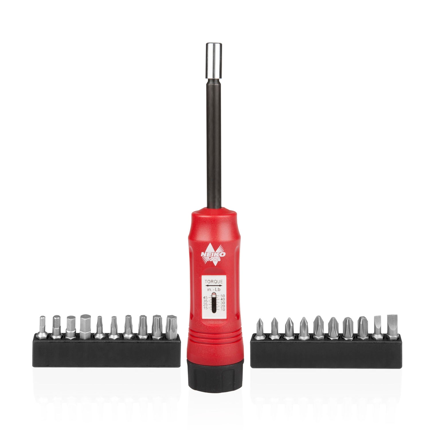 NEIKO 10573B 1/4” Torque Screwdriver Set, 20 Hex Bits, 10 to 50 In