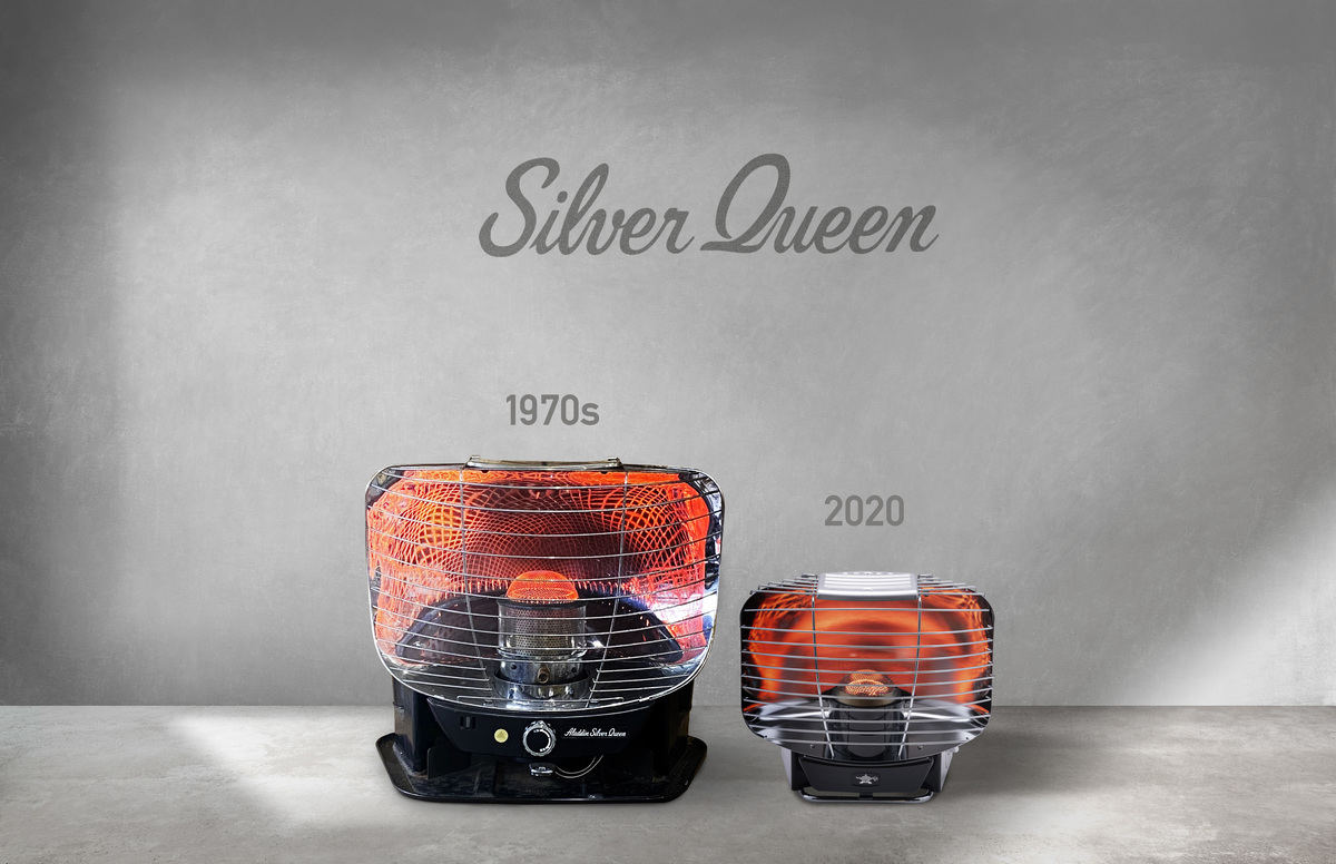 アラジン、1970年代の石油ストーブ「シルバークイーン」をカセット