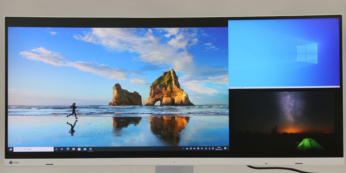 ジャンク 画面割れ 通電 EIZO Flex Scan EV3895 ジャンク 画面割れ