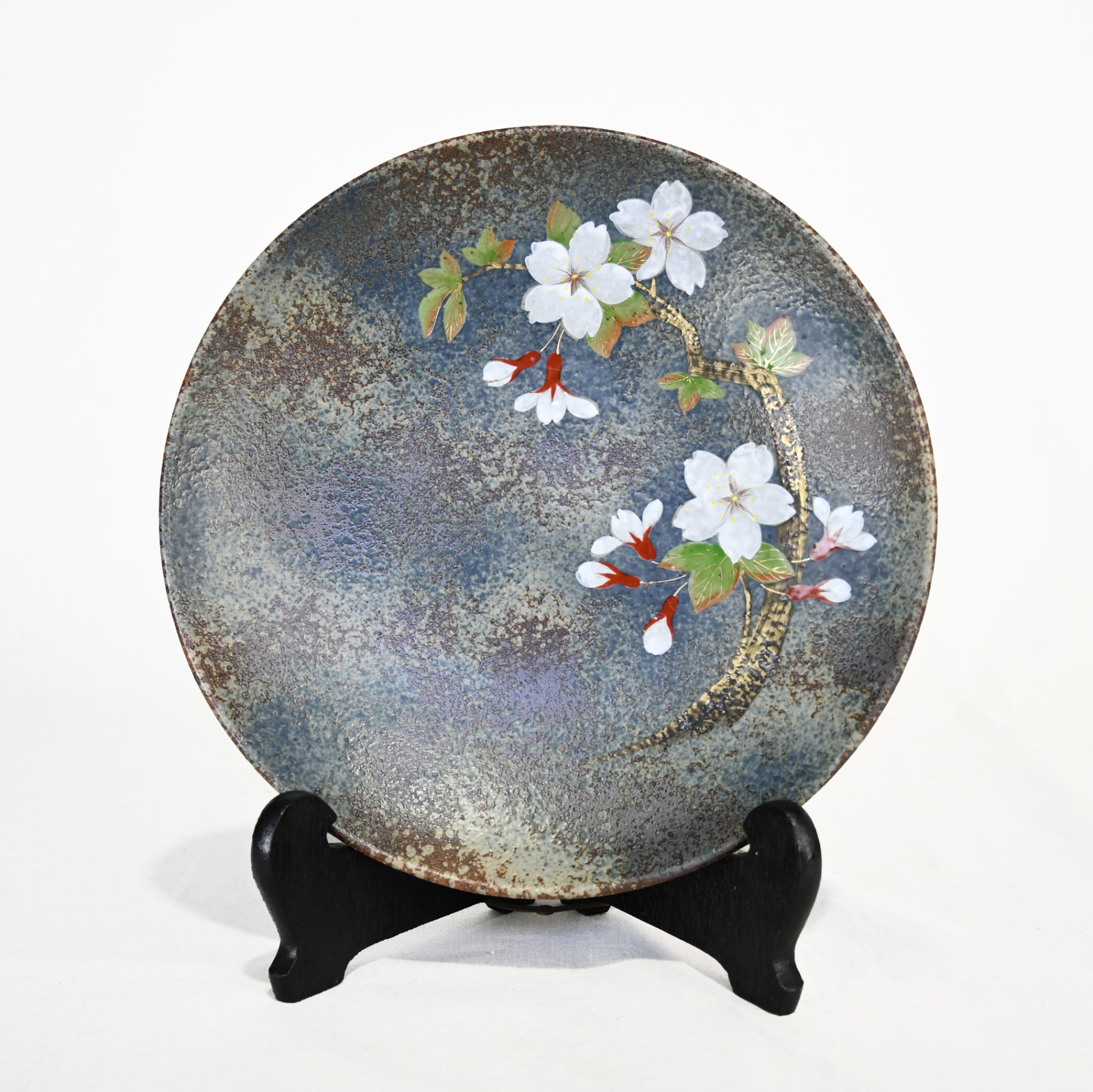 伝作窯 桜 絵盛皿 箱付き 和皿 / Densaku-kiln blossom Plate Japanese