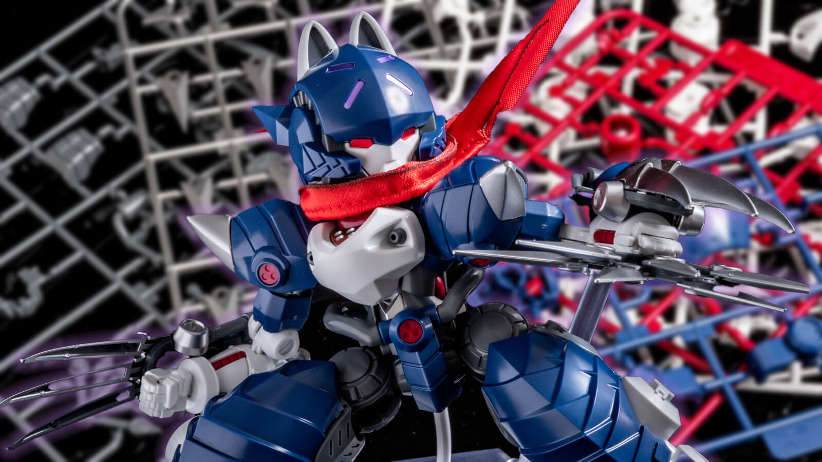 未来の世界の 猫型ロボット……のプラモデル／「超高機動装甲 猫忍者