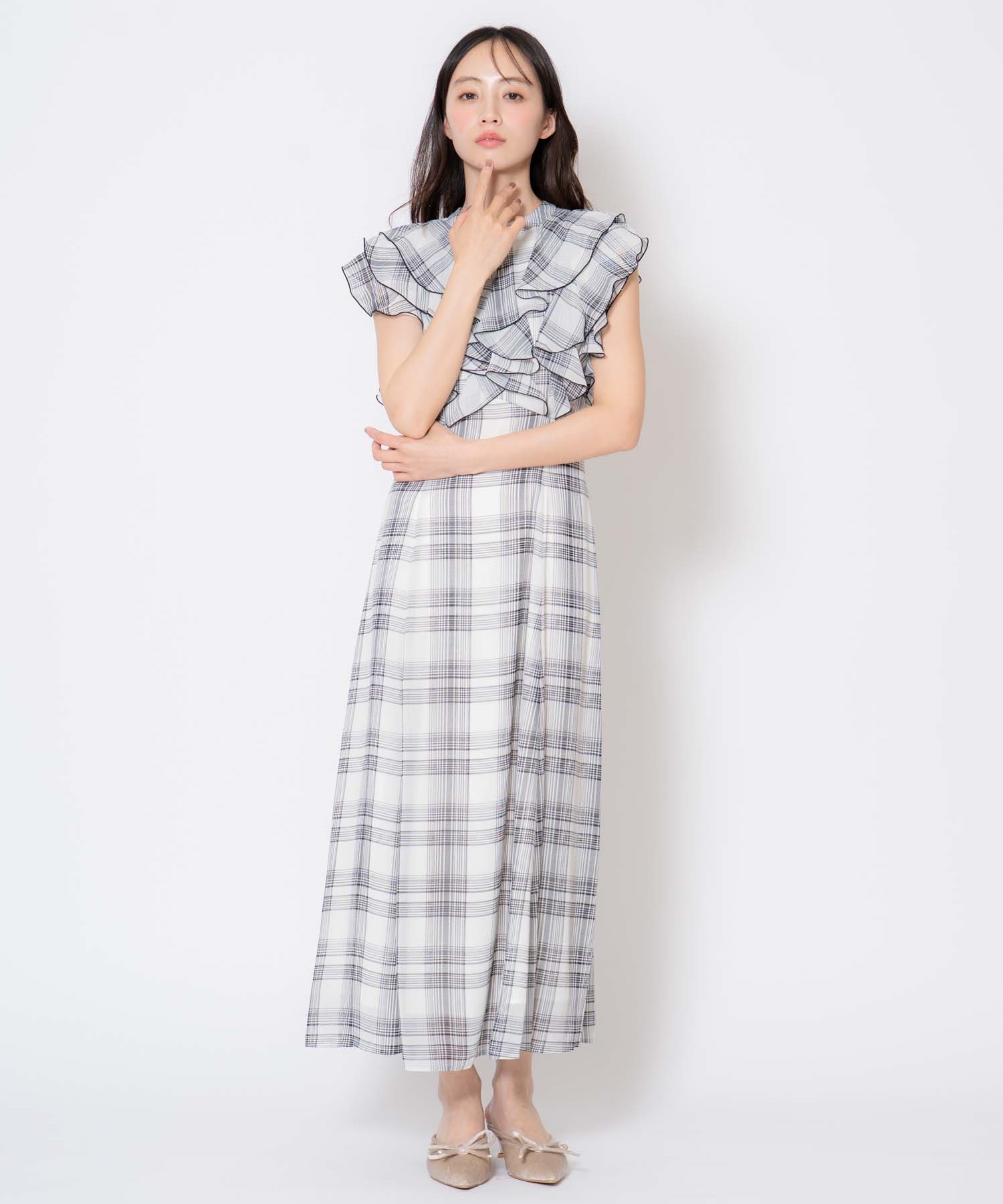 チェックフリルワンピース | ロングワンピース | NOELA OFFICIAL WEB STORE