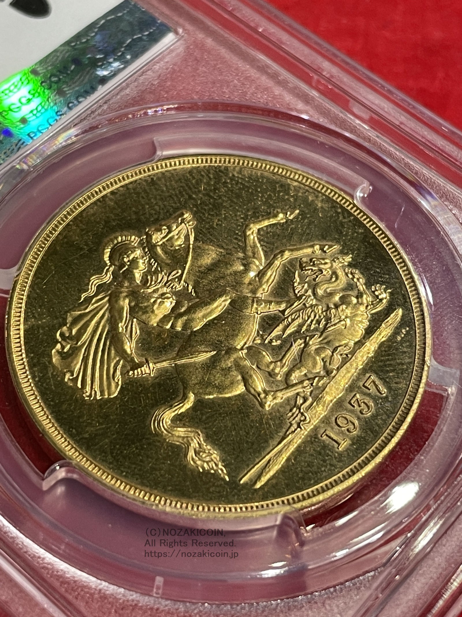 イギリス 5ポンド金貨 プルーフ 1937年 PCGS PR63CAM – 野崎コイン