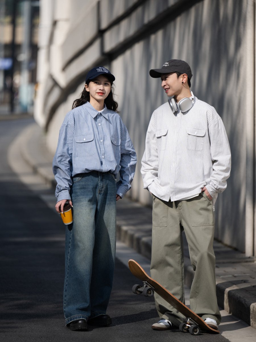 LOOSE FIT Striped shirt / 長袖ストライプシャツ N3152