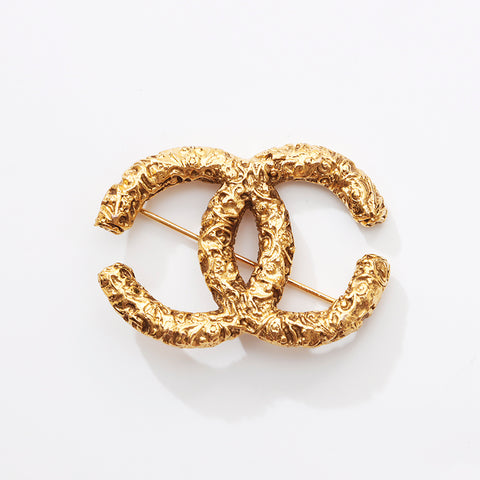 シャネル CHANEL 溶岩 ココマーク 93A ブローチ ゴールド WS9390