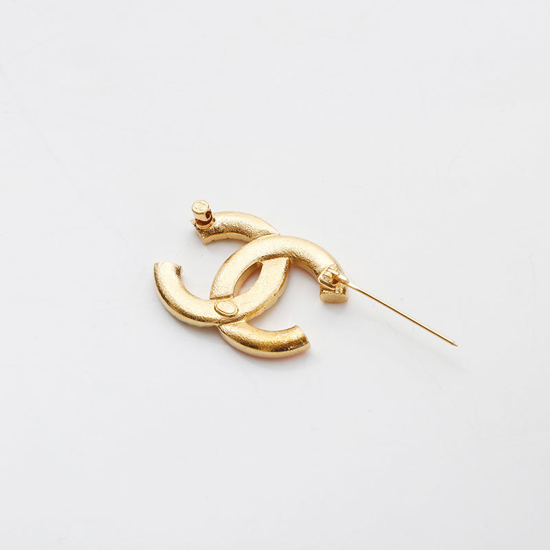 シャネル CHANEL 2022年 ピンクココマーク ブローチ ゴールド WS14940