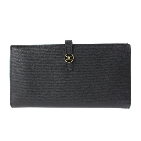 シャネル CHANEL ココボタン 長財布 9番台 レザー ブラック P3103