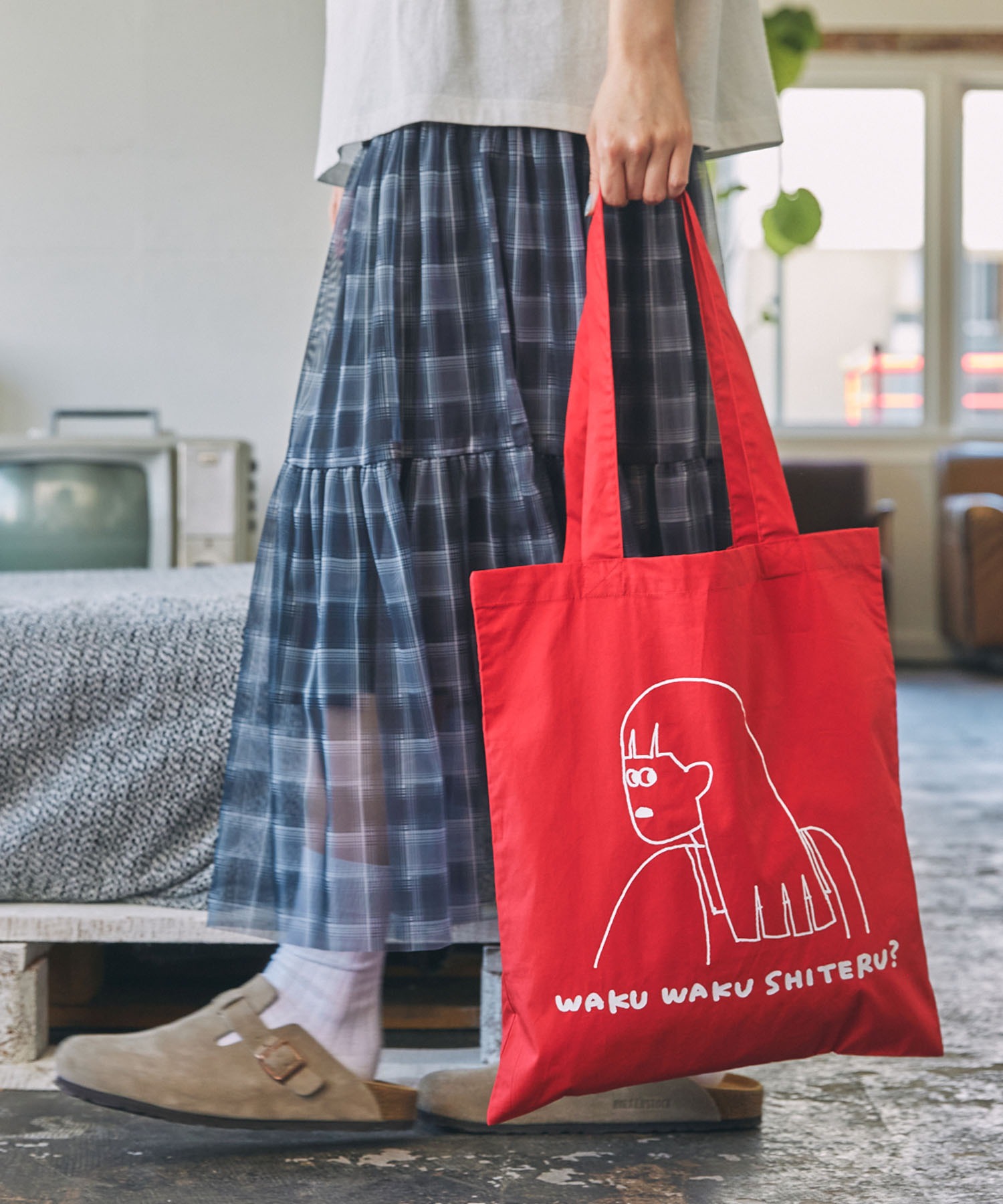 ナガシま モモ】コラボ イラスト カラフル トートバッグ MONO-MART