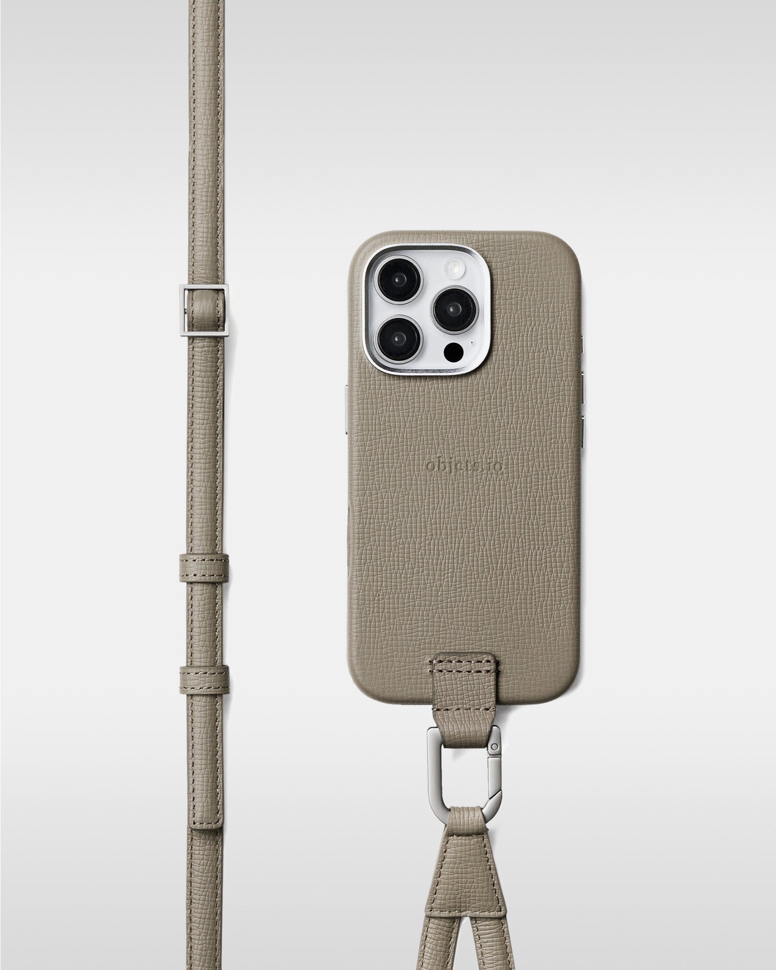 レザー製 iPhoneケース セット / 長さ調節可能 ストラップ付