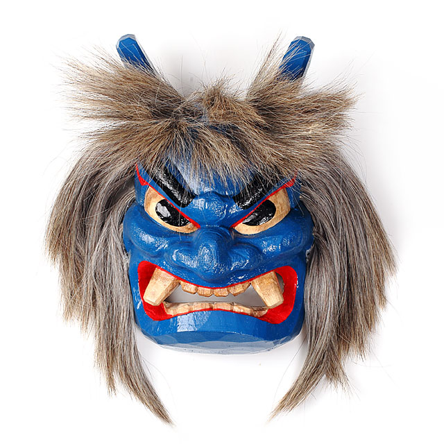 なまはげ館 【受注生産】石川千秋作 壁掛け用なまはげ木彫り面 7号