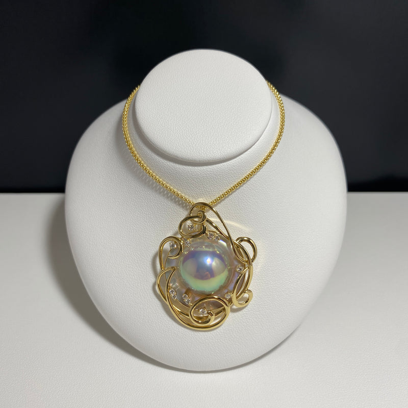 ミニー⭐️ 奄美大島産 マベパール ペンダント ネックレストップ 925