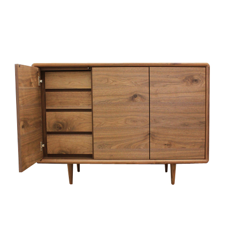 幅120 奥行45 高さ85】ミューク120サイドボードウォールナット材