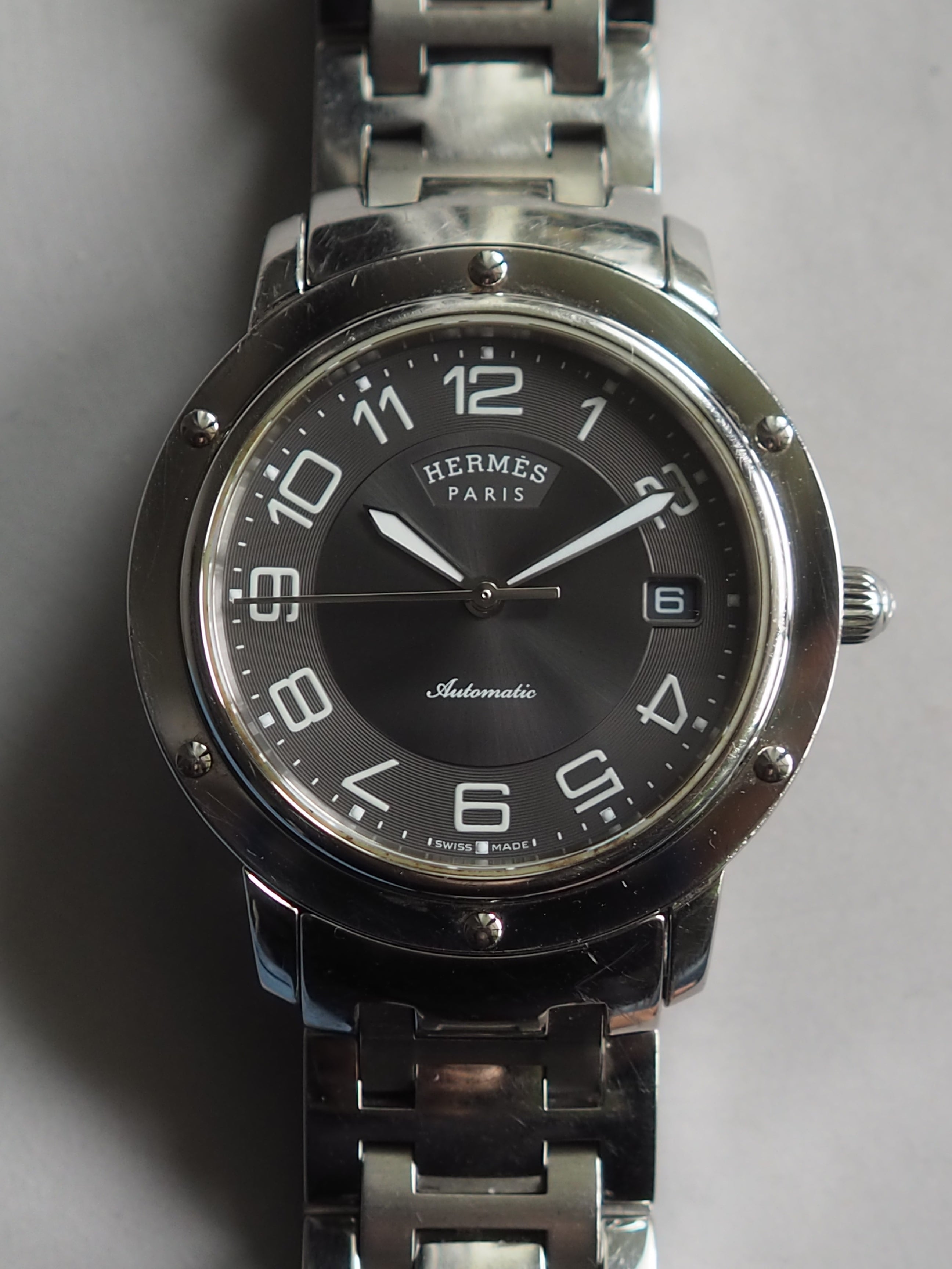 HERMES エルメス クリッパー クラシック ウォッチ 腕時計 シルバー