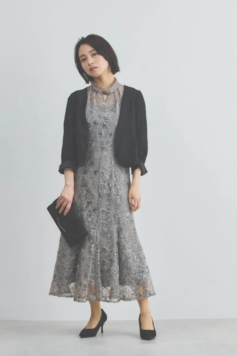 グレーのスパンコールレースマーメイドドレス[S] Lejaのレンタル｜11