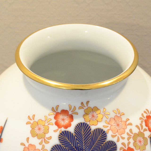 献上手、在名、特大、50センチ、古伊万里、金彩花鳥、人物、図、大花瓶