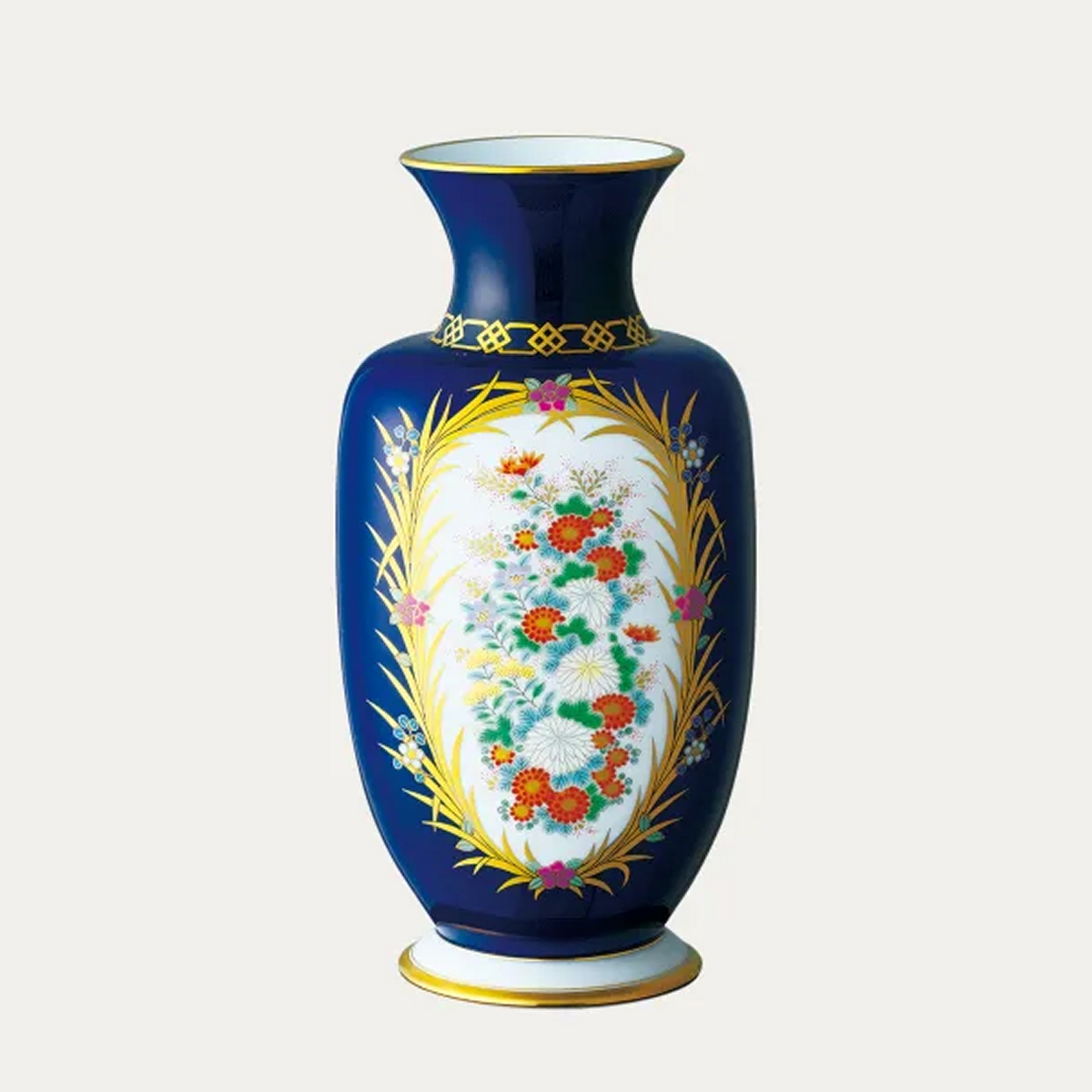 R106 彩色蒔金緑釉花鳥五稜梅瓶 花瓶（かびん）陶磁器 アンティーク 花器「