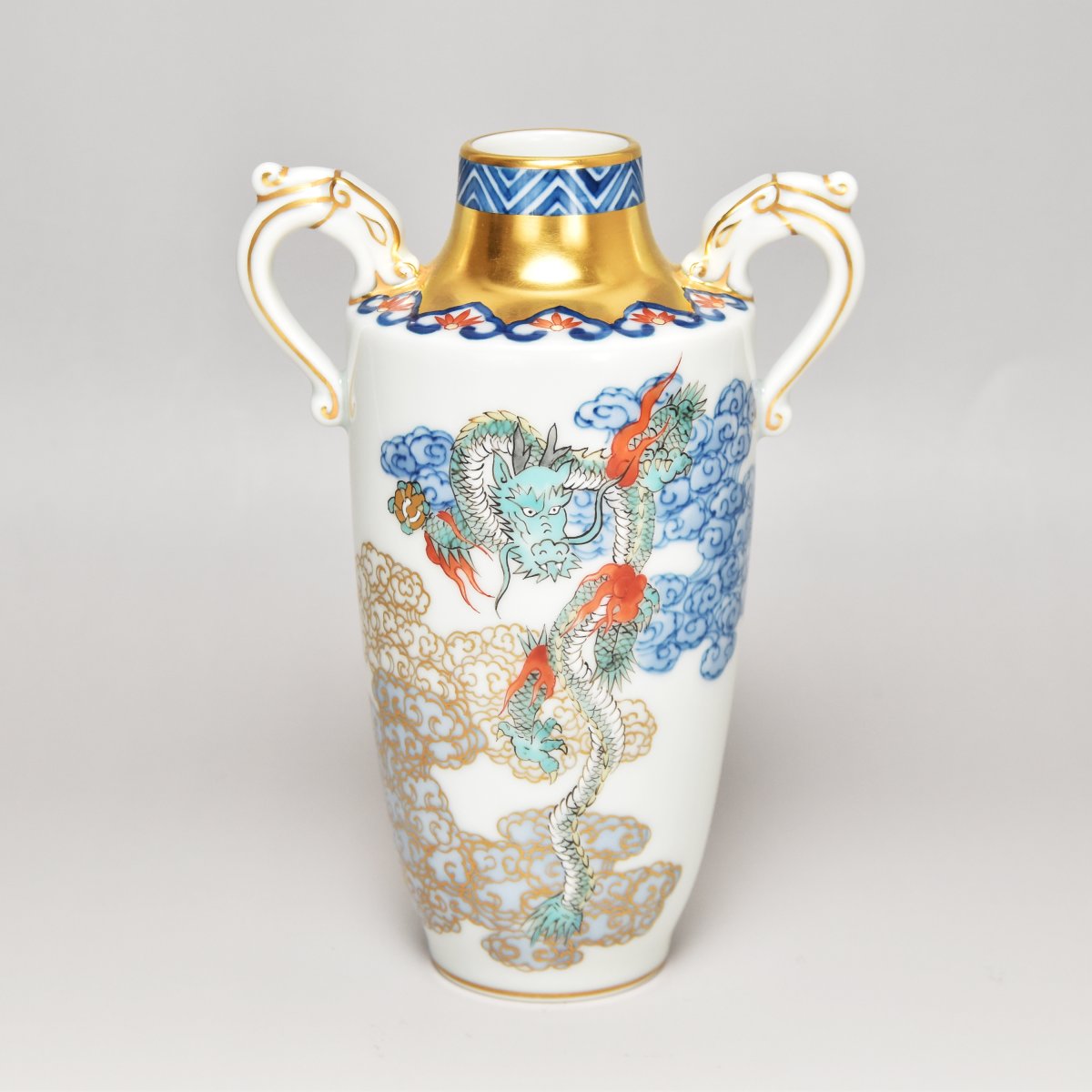 2167 香蘭社 染錦模様 老松文 花瓶 金彩 2167 香蘭社 染錦模様 老松文