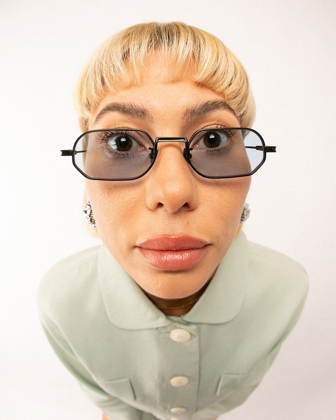 MR ZUZU - 哑光黑钛/蓝色镜片– Oscar & Frank Eyewear