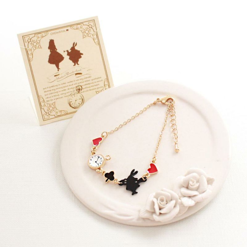 ブレスレット アリス 時計 ウサギ トランプ ハート クローバー キノコ