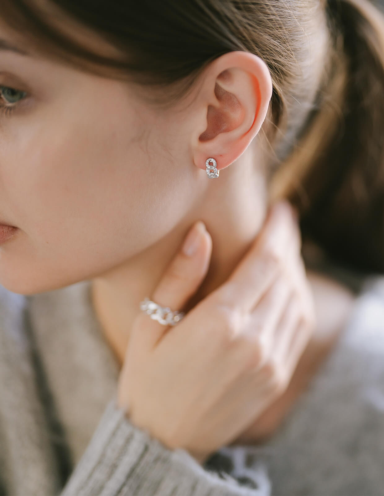 JUSTINE CLENQUET アラン シルバー フープピアス 清家碧羽着用 JUSTINE