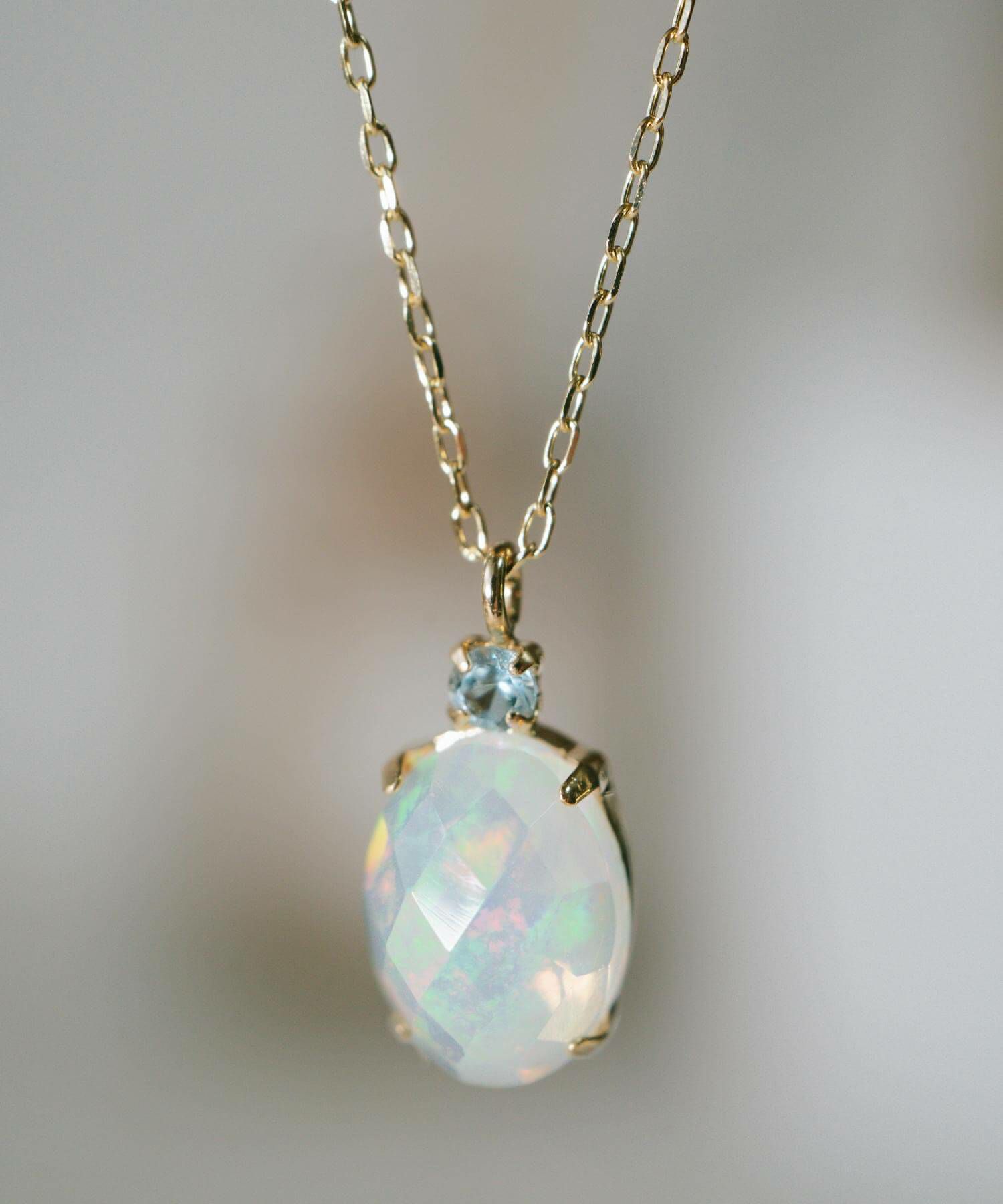 オパール ネックレス 天然石 ブルートパーズ 【gloa-noll-nk グロア