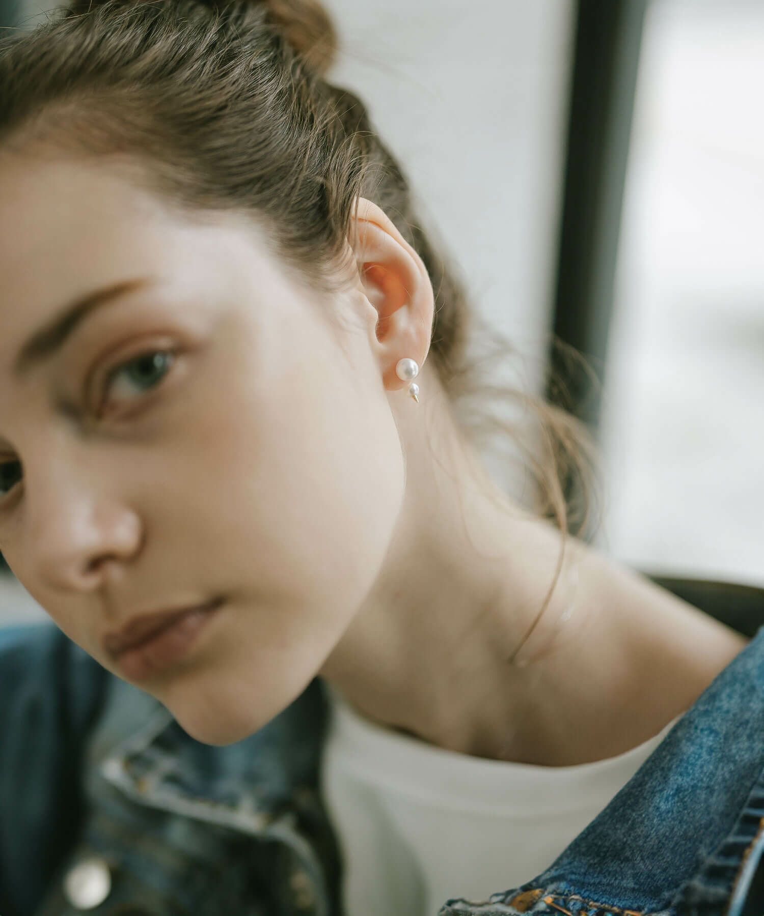 K18 Double Pearl Thorny Earrings FOLLETTA -フォレッタ- | Ops