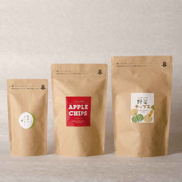 CALP クラフトチャック付スタンド袋 180×265＋30×(46)mm 脱酸素剤対応