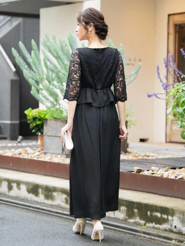 セットアップパンツドレス(ブラック)SR3-295BL-M | OTONA DRESS