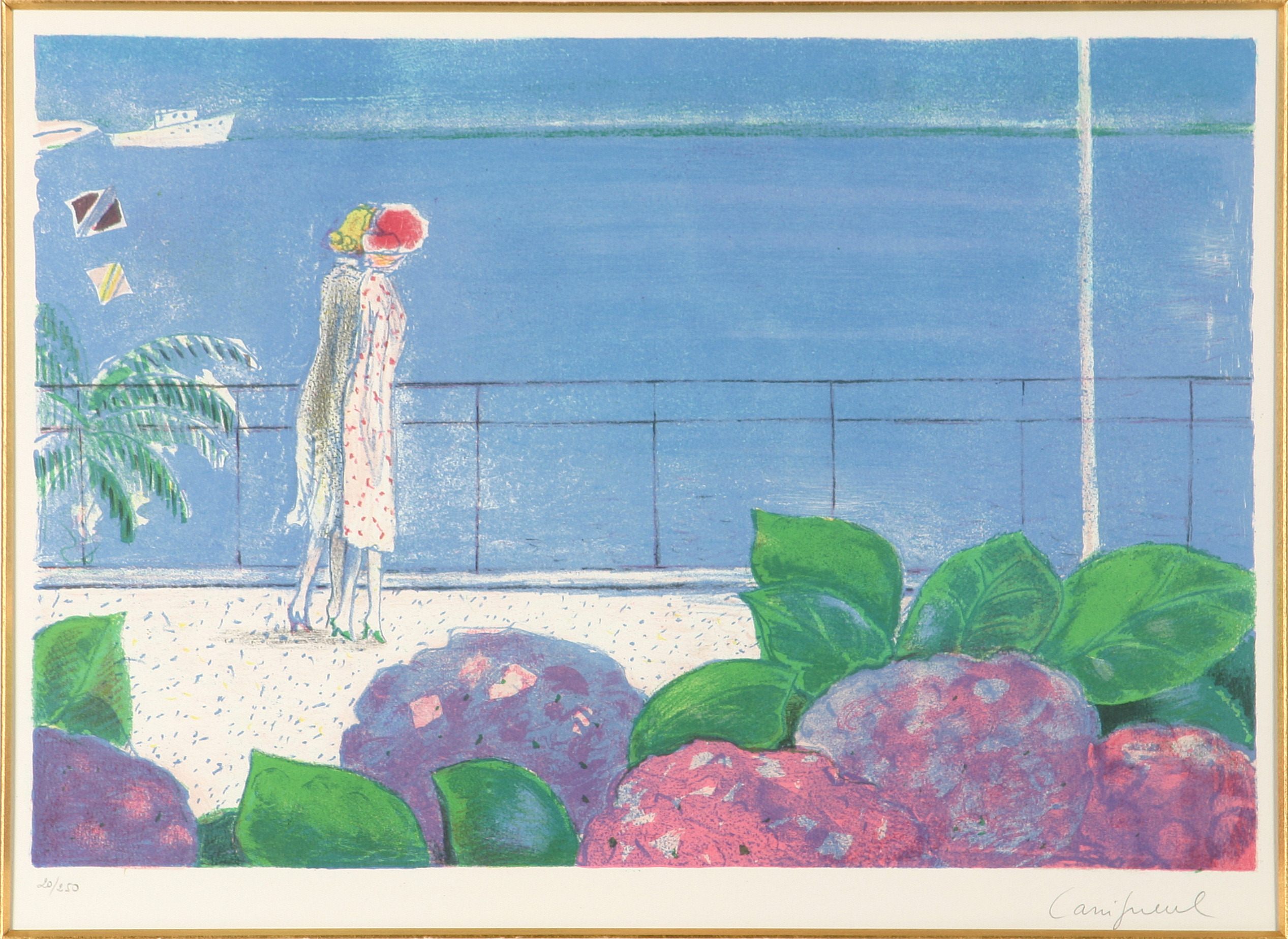 p_princeコレクション ☆カシニョール 埠頭 オリジナルリトグラフ☆