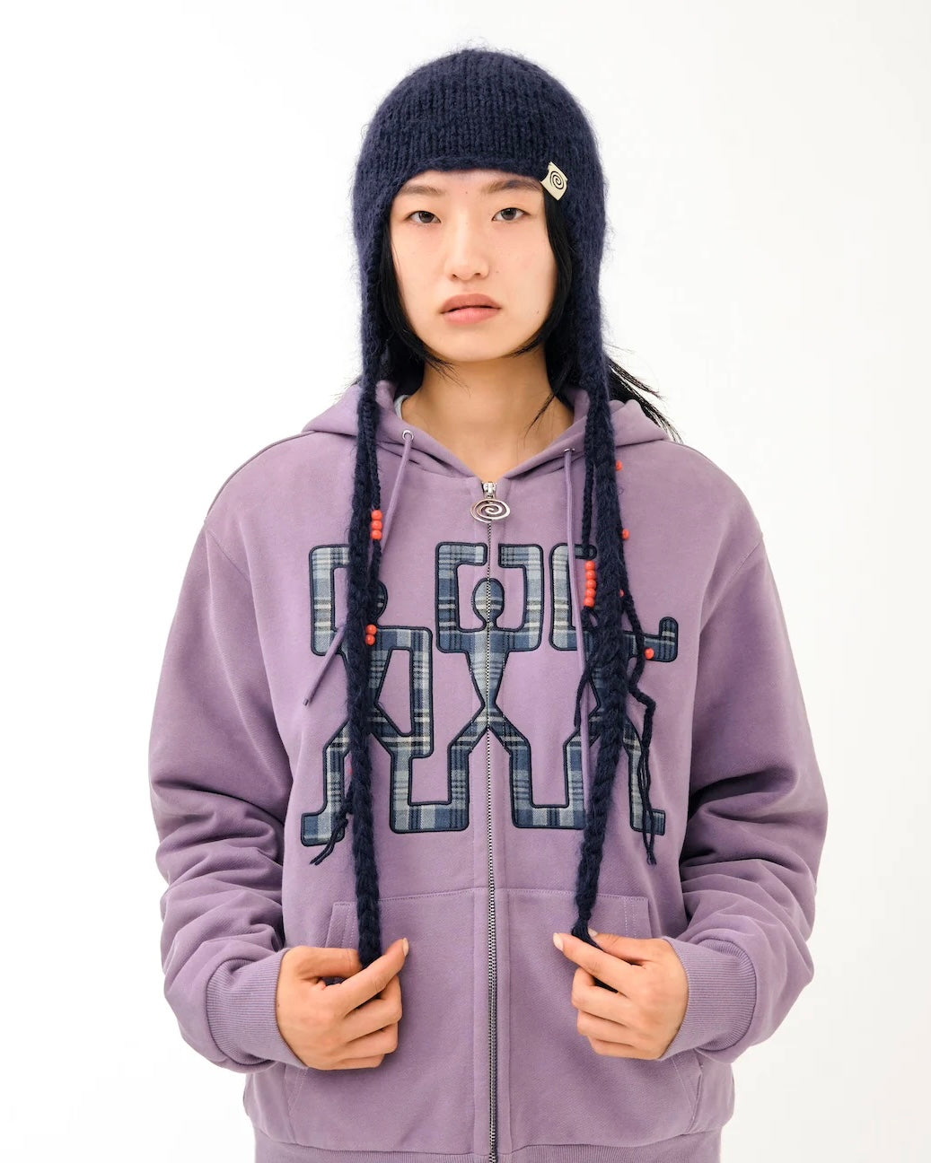 SOL】HAND-KNITTED FLIGHT CAP - NAVY