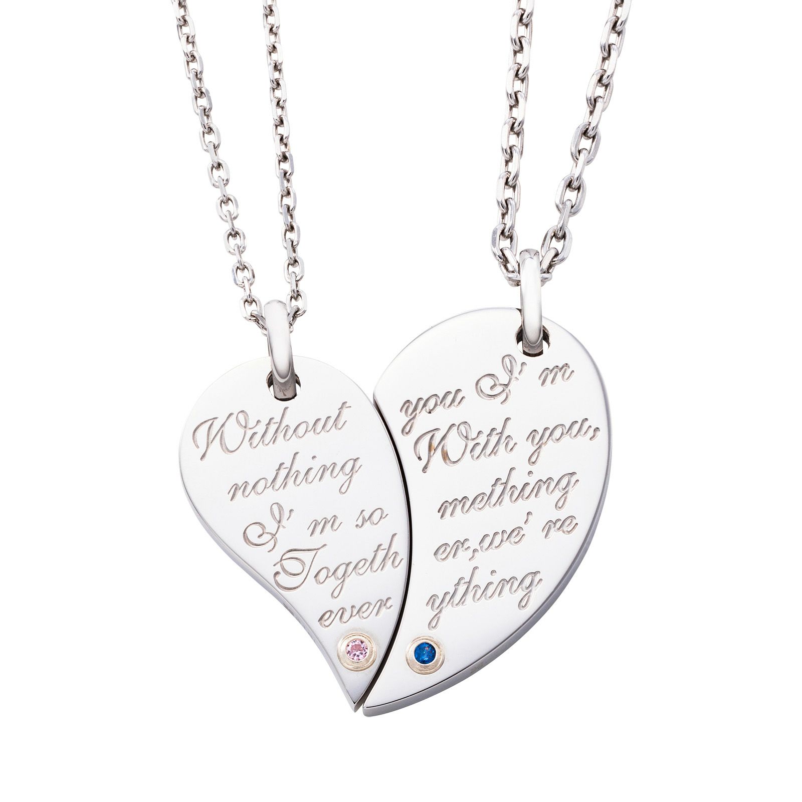 WEB限定】ペアネックレス ステンレス 4SUP207SV&4SUP208SV｜white