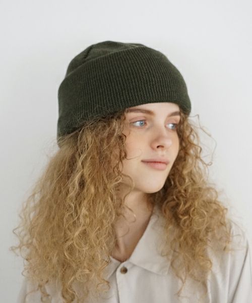 YOKO SAKAMOTO ヨーコサカモト KNIT BIG WATCH CAP [HEATHER OLIVE] YS
