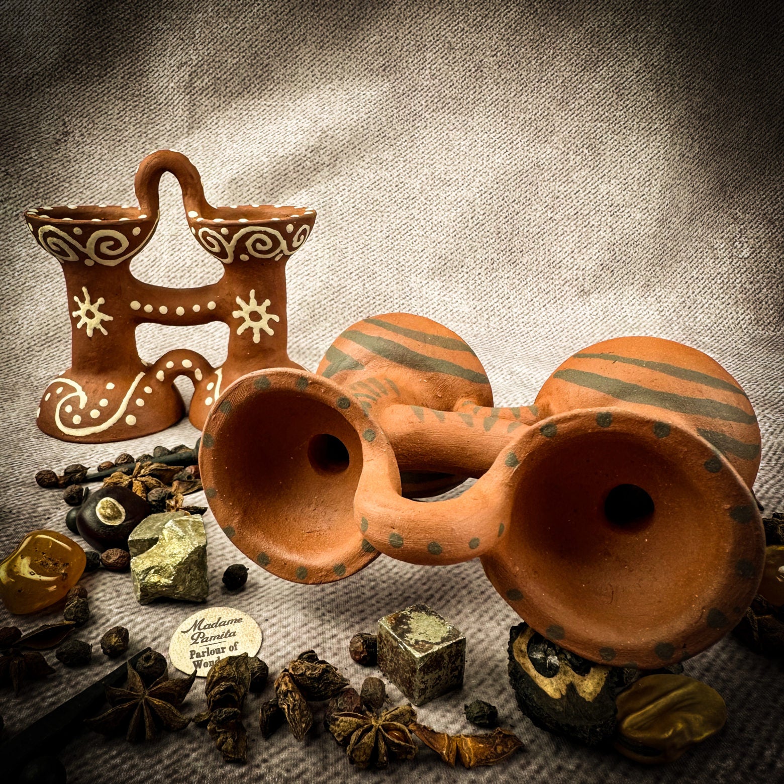 Handmade Trypillian Binoculars Statue - Parlour of Wonders