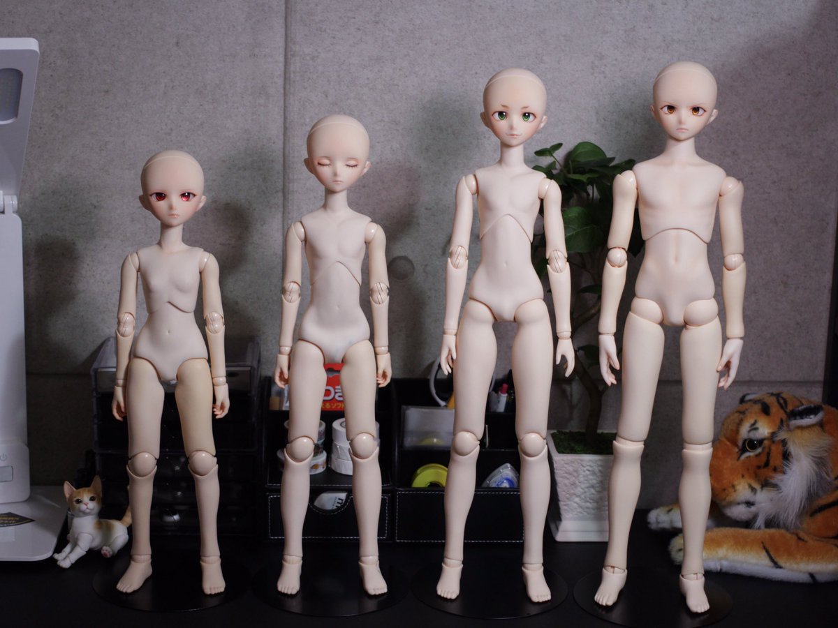 PARABOX LUNAヘッドと各ボディのバランス比較。左からパラボ40、45、50