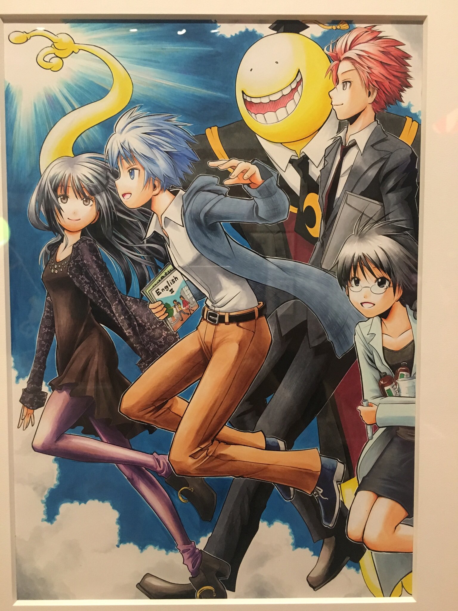 暗殺教室複製原画ジャンプ当選品松井優正サイン入り