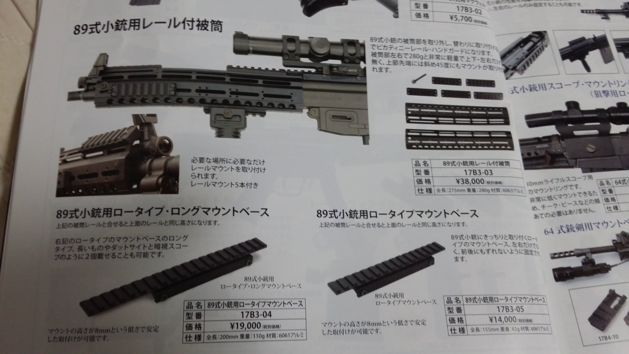 89式小銃用 マウントベース ピカニティレール