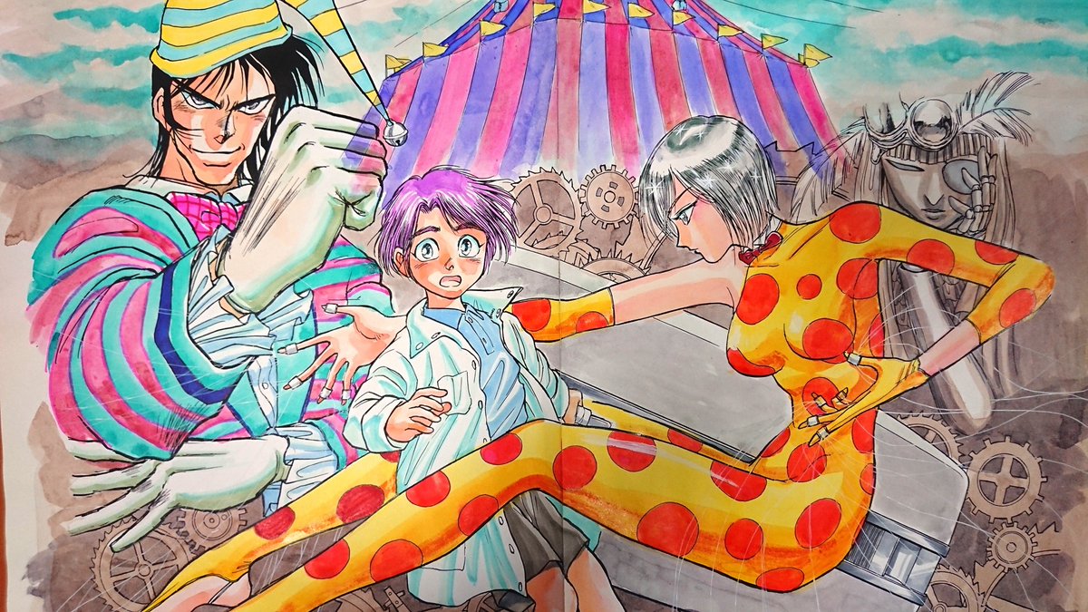 からくりサーカス／ 勝 第1幕「開幕ベル」の原画です。 3人が出会う